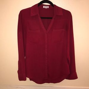 Portofino shirt-Cabernet wine red